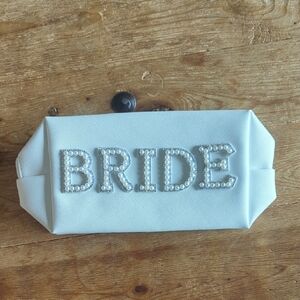 White Bridal Clutch with Pearl Embellishments
